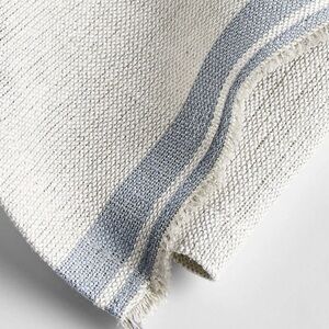 Crate&Barrell Clovis Blue Edge Cotton Linen Tea Kitchen Dish Towels Set of 2